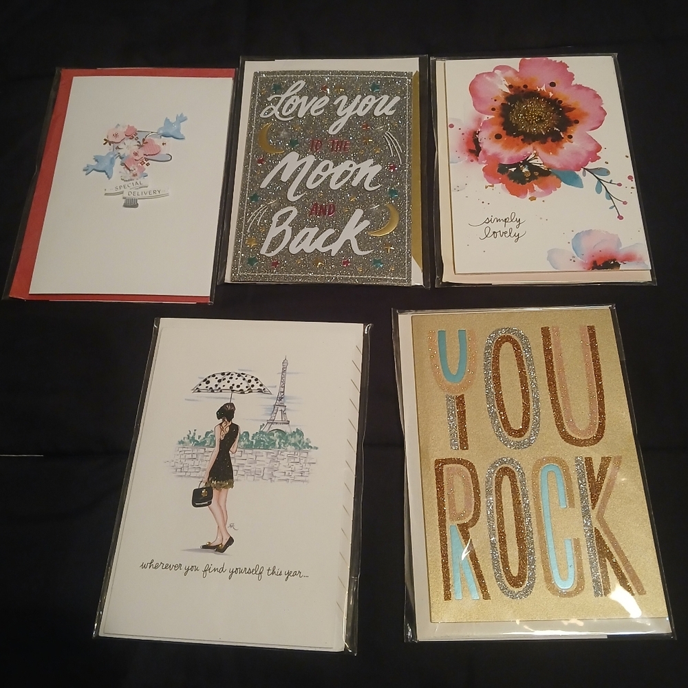 5 Hallmark Greeting Card Set Of 5